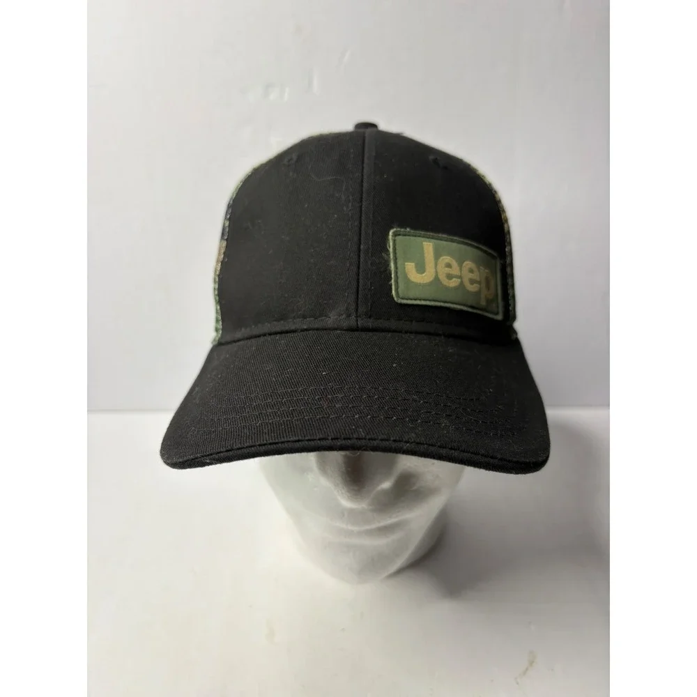 Jeep‎ Black Camo Trucker Hat Jedco Adjustable Snapback Mesh Logo Cap OSFM